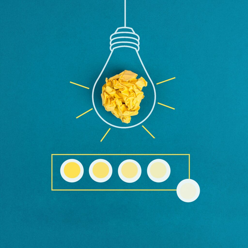 Light bulb concept, having a new idea, brainstorming, start up business, creative marketing